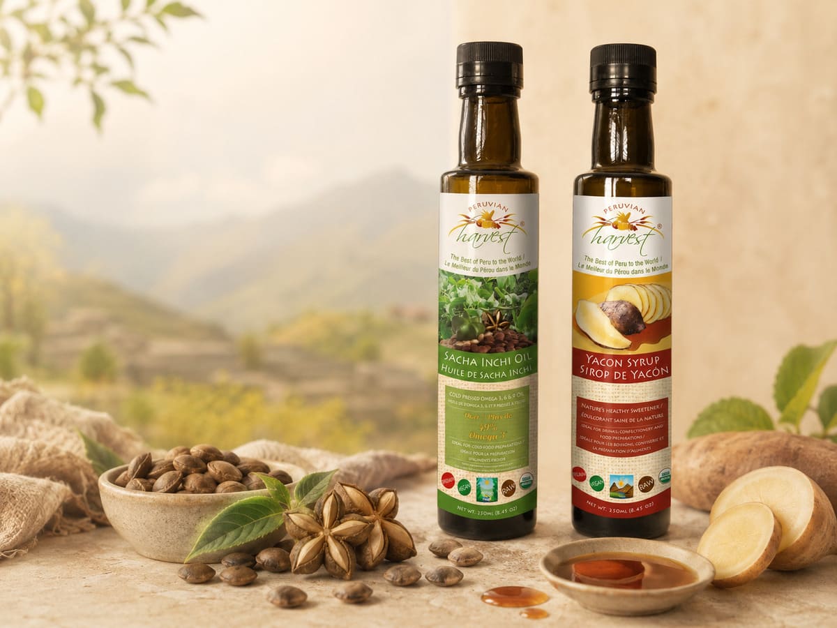 Sacha inchi seeds and yacon roots from Peru